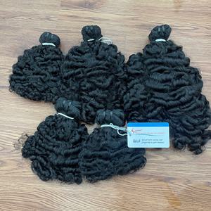 Vente en gros Paquets de cheveux bouclés pelucheux Doublement étirés Extensions de cheveux vierges vietnamiennes Trame machine - Product Image 5