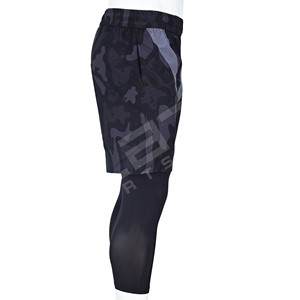 Short de basketball de haute qualité avec logo personnalisé pour hommes, maille élastique en polyester à la mode, style de rue solide avec impression par sublimation - Product Image 2