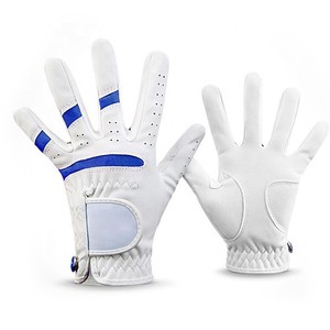 Professional PU Slip-Resistant Design Breathable Left Hand White Blue for Outdoor Sport Golf <b>Gloves</b> - Product Image 3