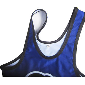 Camisetas Deportivas Personalizadas para Hombre, de Poliéster Azul Sublimado, de Secado Rápido, Uniformes de Lucha Libre Hechos a Medida - Product Image 6