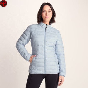 Doudoune légère matelassée pour femme, alternative au duvet, col montant, fermeture éclair, coupe droite, veste d'hiver pour femme - Product Image 1