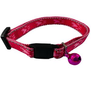 Customized 10mm Nylon Jacquard Cat <b>Collar</b> with Reflective Stripe Personalized Webbing Detail - Product Image 6