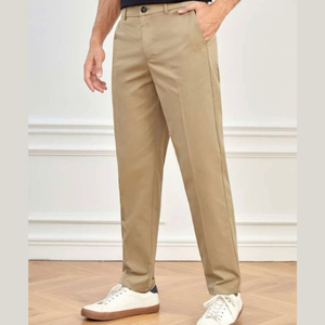 กางเกงชิโน่ผู้ชายทรงตรง ผ้าคอตตอนผสมสแปนเด็กซ์ ระบายอากาศได้ดี เนื้อผ้าหนา คุณภาพส่งออก ระดับพรีเมียม - Product Image 4