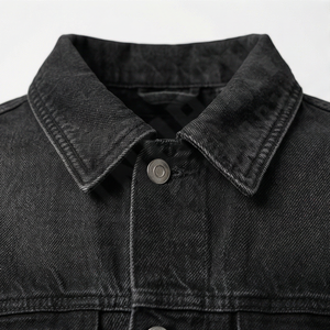 Chaqueta Vaquera de Mezclilla de Algodón Casual de Diseño Personalizado para Hombre, con Cierre de Botones, Decoración de Piel Sintética, Chaqueta Vaquera Acolchada y Cálida - Product Image 4