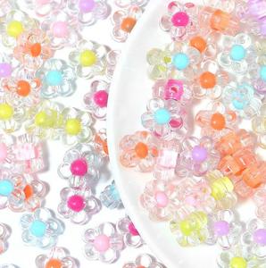 Cuentas acrílicas esmeriladas mixtas de 12 mm con forma de corazón y <span class=keywords><strong>estrella</strong></span>, cuentas espaciadoras sueltas gruesas con agujero tipo 'Frog Spawn', cuentas redondas de color interior para fabricación de joyas - Product Image 2
