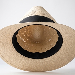 Casquette de soleil d'été unisexe en paille Panama, style personnage, avec ruban noir, pour adultes, vente en gros, logo personnalisé, haute qualité, OEM ODM, faible MOQ - Product Image 5