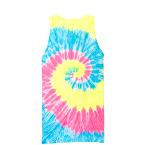 Fashion <b>Tie</b> Dye Tank for Men Vibrant <b>Yellow</b> Pink & Blue Spiral Print Comfortable Fit Custom Logo Clothing Manufacturer - Product Image 2