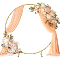Arche en métal support doré pour fleurs et ballons support de fleurs arqué pour la décoration de mariages et de fêtes avec des tailles de 6.6x3.5 pieds