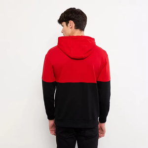 Sweat-shirt à capuche pour homme, coupe oversize, manches régulières, en coton tricoté, style streetwear décontracté, avec poche, color block, pour l'automne - Product Image 5