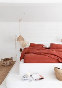 ผ้านวมคลุมเตียงขนาดควีนไซส์ผ้าฝ้ายผ้าลินินฟอกสีหินชุดผ้าคลุมเตียงขนาดควีนไซส์ - Product Image 3