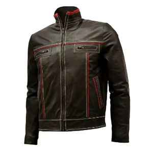 Chaqueta de Motociclista de Cuero para Hombre, Diseño con Cremallera, Impermeable, Transpirable, de Alta Calidad, Tallas Grandes, Precio Económico - Product Image 6