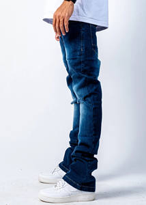 กางเกงยีนส์เดนิมผู้ชายสั่งทำขายส่ง คุณภาพสูง แฟชั่นเรียบง่าย ยูนิเซ็กซ์ ล้างสี สำหรับผู้ชาย - Product Image 4