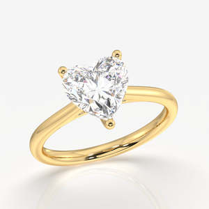 Anillo de Compromiso Clásico Solitario con Diamante Moissanita en Oro de 18K con Corte Corazón, Hermosa Alianza de Boda - Product Image 3