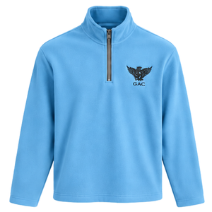 Half Zip <b>Micro</b> <b>Fleeces</b> Sky Blue Textured <b>Fleece</b> Pullover Long Sleeve Stand Collar Casual Sweatshirt Wholesale Clothing <b>Mens</b> Tops - Product Image 1