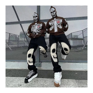 กางเกงวอร์มผู้ชายผ้าฝ้าย100% วินเทจซักกรดมีเชือกผูก - Product Image 6