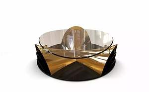 Mesa de centro de diseño único de aluminio fundido con acabado dorado para sala de estar, muebles de decoración de oficina en casa, mesa de café y mesa auxiliar - Product Image 6