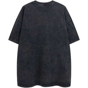 T-shirt personnalisé pour hommes délavé à l'acide 100% coton surdimensionné Plus Size Graphic Tee Print Logo Vintage Men's T-Shirts - Product Image 3