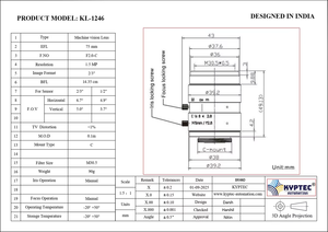 Lente de Visión Artificial Industrial de 75 mm con 1.5 Megapíxeles y Formato de 2/3\", Sistemas de Imagen Industrial - Product Image 2
