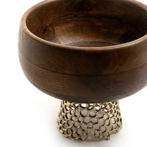 Juego de 3 piezas de ensaladera de madera con borde de cuentas y asa de hueso, tallado en forma de pera, para regalo de boda y decoración de fiesta de inauguración de casa - Product Image 6