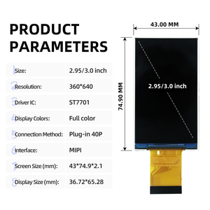 3 inch TFT Màn hình <span class=keywords><strong>LCD</strong></span> 40 pin kết nối 360x640 SPI giao diện mipi/RGB st7701s mà không cần cảm ứng tùy chọn tùy chỉnh <span class=keywords><strong>LCD</strong></span> Bảng điều chỉnh - Product Image 3
