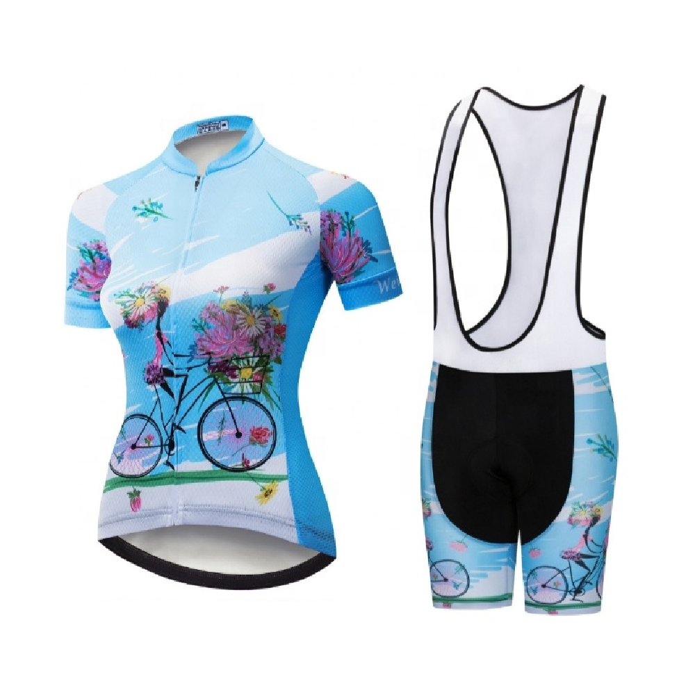 OEM Custom Design Cycling Clothing Women Bike Clothes Short Sleeve Cycling Jersey Bicycle Cycling Uniform