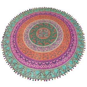 Prix de gros personnalisé imprimé rond serviette de plage médaillon jeter Hippie Mandala Roundie serviette ronde Mandala tapisserie plage jeter - Product Image 4