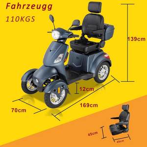 ZVGREEN Scooter électrique à 4 roues pour seniors, 25 km/h, batterie 20000 mAh, capacité 136 kg, couleur bleue, casque requis - Product Image 6