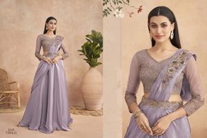 Nouveau dernier saree de couleur super étoile au design lourd - Product Image 6