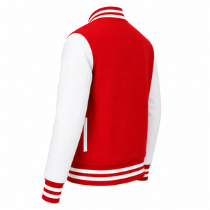 Chaqueta Varsity Personalizada para Hombre, Chaqueta de Béisbol con Botones a Presión, Mangas en Contraste, Ribete a Rayas, Chaqueta Varsity Sólida Estilo Universitario - Product Image 6