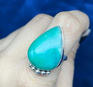 Bague de mariage pour femme en argent sterling 925 massif Chrysoprase naturelle Ensemble de lunette en pierres précieuses Déclaration Bague d'anniversaire - Product Image 1