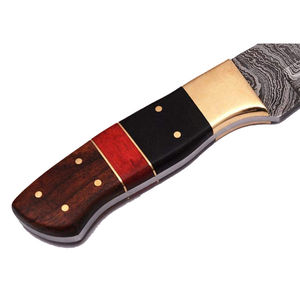 Couteau à désosser multifonctionnel Burraq en acier Damas fait main de 9 pouces, manche en bois, étui en cuir, camping, chasse, cadeau idéal pour le bricolage - Product Image 4