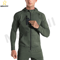 Vestes de course légères coupe-vent pour hommes avec poche zippée, sweat-shirt de sport pour la salle de sport, sweat-shirt athlétique pour hommes