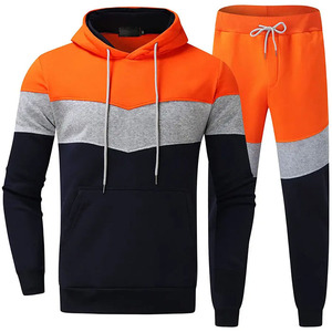 Venta al por mayor Otoño Invierno Hombres Chándal con capucha Dos piezas Regular Fit Sudadera con capucha y pantalones Jogger Conjunto Cómodo Antibacteriano - Product Image 1