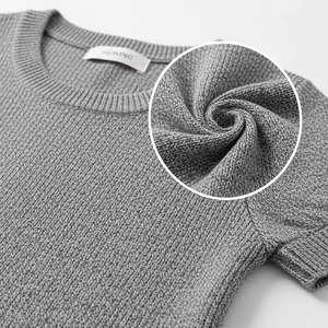 Vestido Casual de Punto de Manga Corta, Tejido de Algodón Suave y Elástico, Ligero y Cómodo para Uso Diario, Ropa de Verano y Primavera para Mujer - Product Image 2