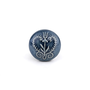 Bouton en céramique bleu foncé réglable motif floral bleu gris pour tiroir décoratif tirer cuisine salle de bain salon pour hôtels - Product Image 1