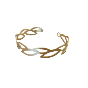Pulsera Artesanal de Cuentas 2025, Brazalete Ancho de Latón Pulido Dorado, Estilo Tribal, para Mujer - Product Image 1