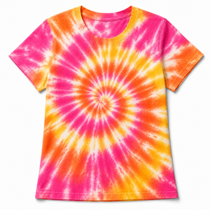 เสื้อยืดผู้หญิงสีพาสเทลลายมัดย้อม ทรงปกติ ผ้าฝ้าย 100% คอกลม แขนสั้น สไตล์ลำลอง เสื้อผ้าสตรีทแวร์สำหรับฤดูร้อน รับผลิตตามแบบ OEM - Product Image 5