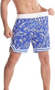 Pantalones cortos de malla con estampado de Cachemira de alta calidad personalizados OEM para hombre, pantalones cortos deportivos informales de secado rápido, pantalones cortos de béisbol sublimados transpirables - Product Image 3