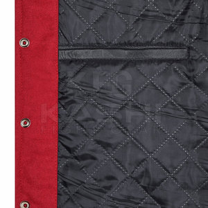 Chaqueta de Invierno para Hombre, Estilo Varsity, Duradera y a la Moda, con Mangas de Cuero, Cierre Frontal, Transpirable, Ecológica, Cómoda para el Uso Diario - Product Image 6