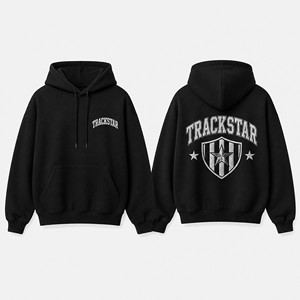 เสื้อฮู้ดดี้ Trackstar ผลิตตามสั่งสำหรับผู้ชายและผู้หญิง ทรงโอเวอร์ไซส์ ผ้าฝ้ายฟลีซ สวมหัว สไตล์ลำลอง ชุดกีฬา ขายส่ง รับผลิตแบบ OEM ODM รุ่น TS-HD-066 - Product Image 1