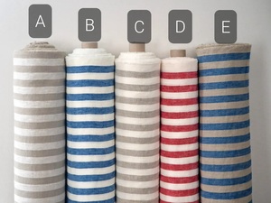 Vente en gros 100% lin tissu extra largeur 115 '' / 292cm naturel non teint rayé bio lavé lin pour canapé/robe garçons filles - Product Image 4