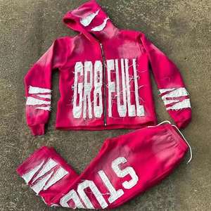 Ensemble de survêtement décontracté en molleton de coton léger imprimé en 3D/solide personnalisé, 2 pièces, unisexe, avec des caractéristiques réversibles et respirantes - Product Image 4