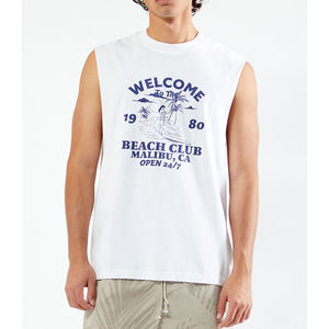 Wholesale Hot Sale Cotton Men's Tank Tops for Summer Custom Logo Gym Fitness Workout Singlet Muscle Bodybuilding Men Tank Top - Product Image 1