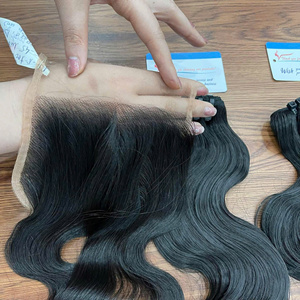 20% ต่อผมมนุษย์ปิดตัวเป็นลอนผมสีดำและสีบลอนด์ - Product Image 5
