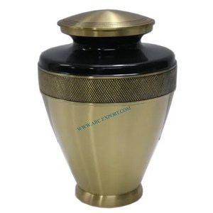 Look attrayant couleur blanche poudre enduite de couleur dorée grands adultes crémation cercueil cendres pot de stockage pour les funérailles à domicile - Product Image 4