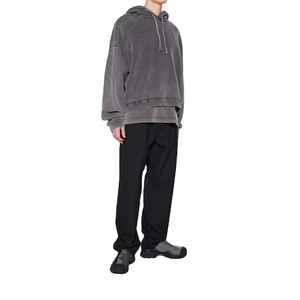 Sweat à capuche pour homme 100% coton lourd Logo personnalisé brodé de haute qualité délavé à l'acide surdimensionné automne écologique en gros - Product Image 3
