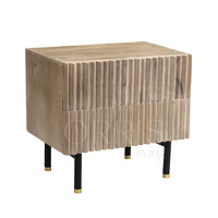 Mesita de Noche de Madera Maciza Simple y Moderna con Dos Cajones para Uso Junto a la Cama y el Sofá