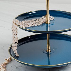 3 <b>Tier</b> Aluminum Modern Eco-Friendly Dessert and <b>Cake</b> Stand Exclusive Quality Black and Gold Color Chocolate Snacks Stands - Product Image 3