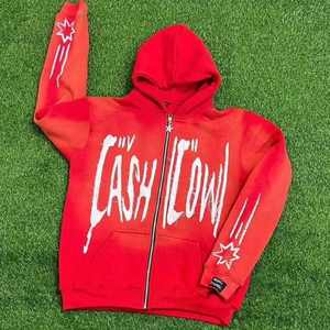 Ropa de calle personalizada con estampado de pantalla con bordado con piedra del Rin Sudadera con capucha para hombre 100% algodón 450GSM Flees al por mayor - Product Image 5