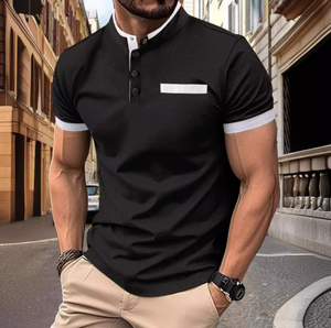 Summer Men Knitted 100% Cotton Short Sleeve Casual Slim Fit Breathable for Shirt for Running Golf Outdoor Use - Product Image 6